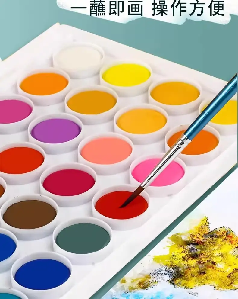 Marley 36-Color Solid Watercolor Set Kidsren's Hand-Painted Gouache Paint Powder Cake 12-Color Beginner's Entry Watercolor — feature 4