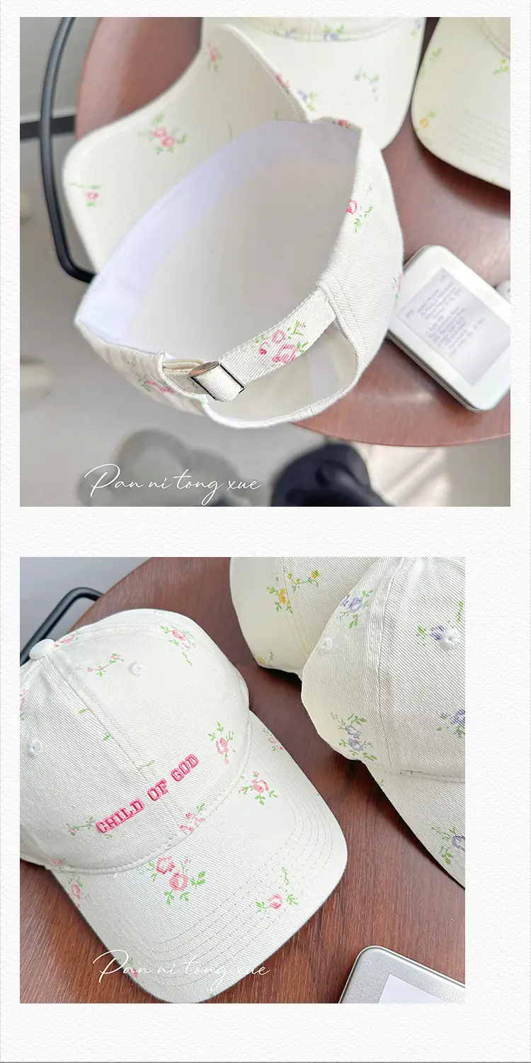 Korean Ins Small Embroidered Baseball Cap Women Spring Summer — feature 27