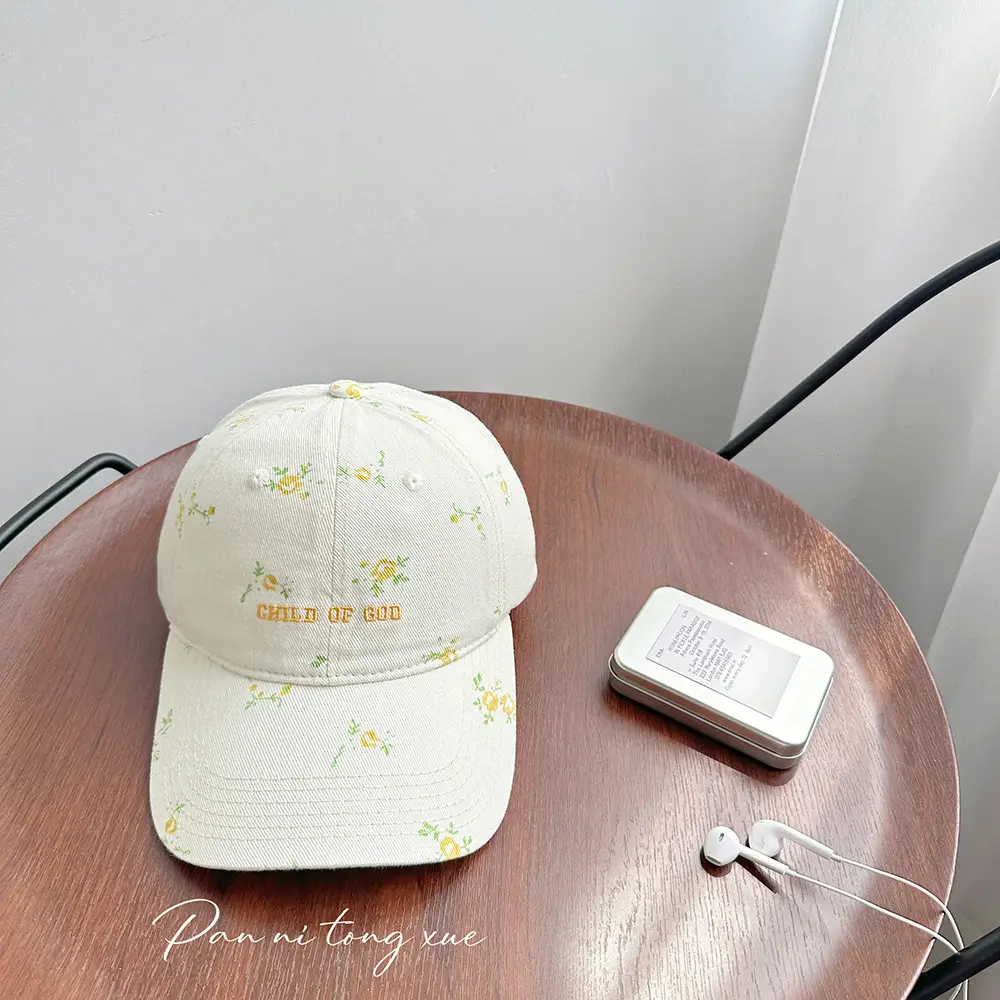 Korean Ins Small Embroidered Baseball Cap Women Spring Summer