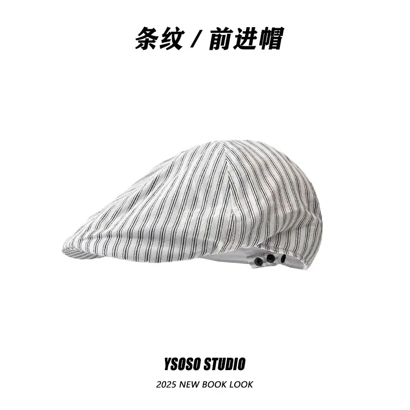 Japanese Striped Beret Cap for Men Women — feature 2