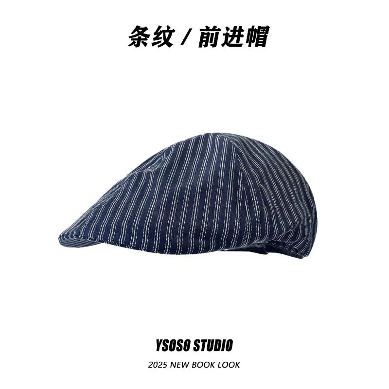 Japanese Striped Beret Cap for Men Women — feature 3