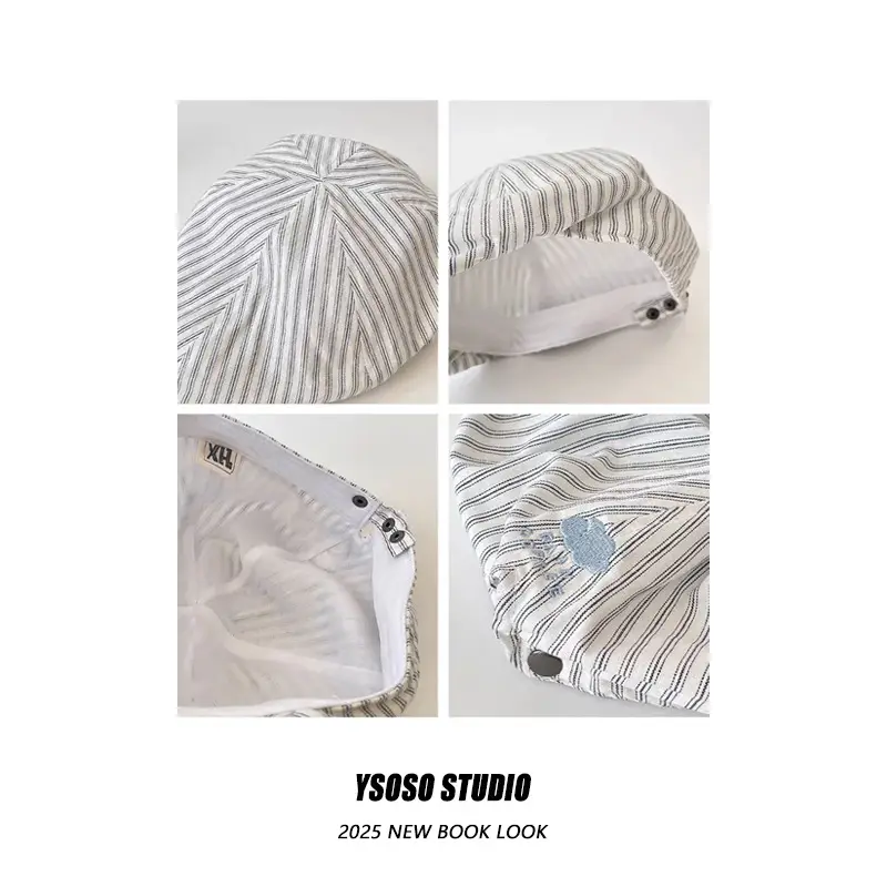 Japanese Striped Beret Cap for Men Women — feature 6