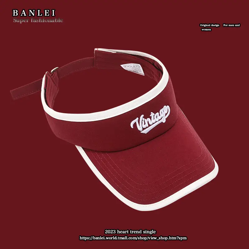 Korean Style Women's UV Visor with Brand Letter - Image 3