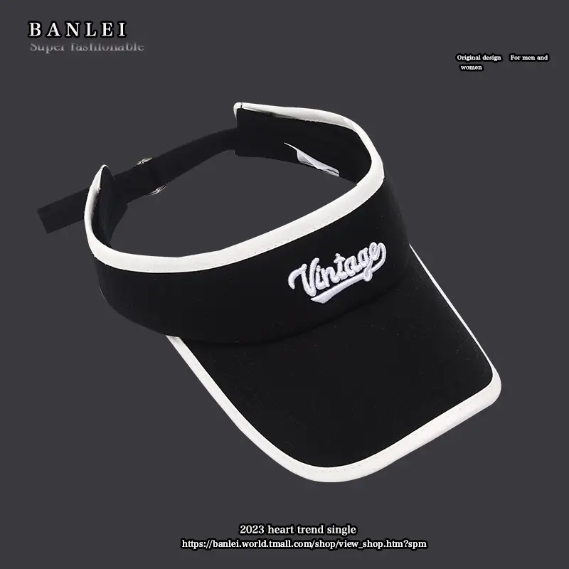 Korean Style Women's UV Visor with Brand Letter - Image 4
