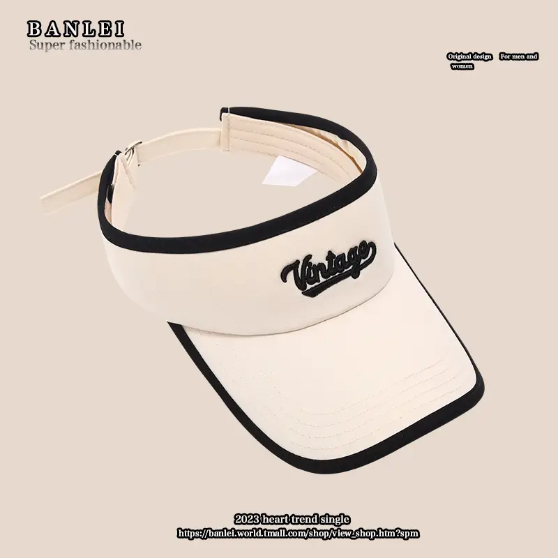 Korean Style Women's UV Visor with Brand Letter - Image 5