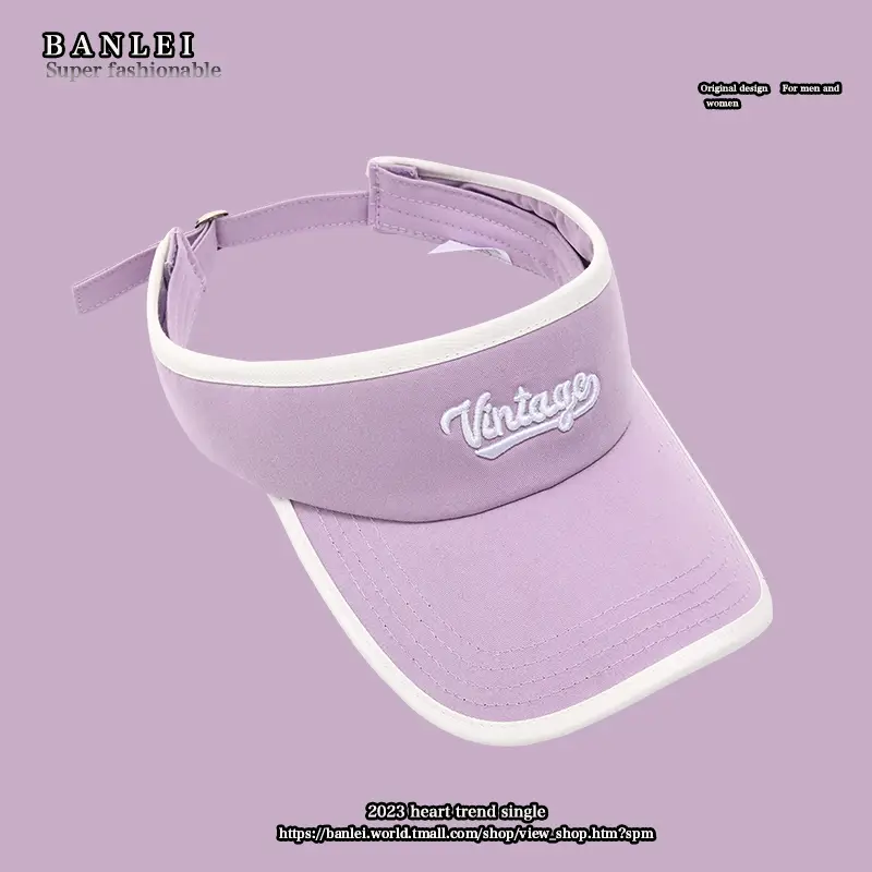 Korean Style Women's UV Visor with Brand Letter - Image 7