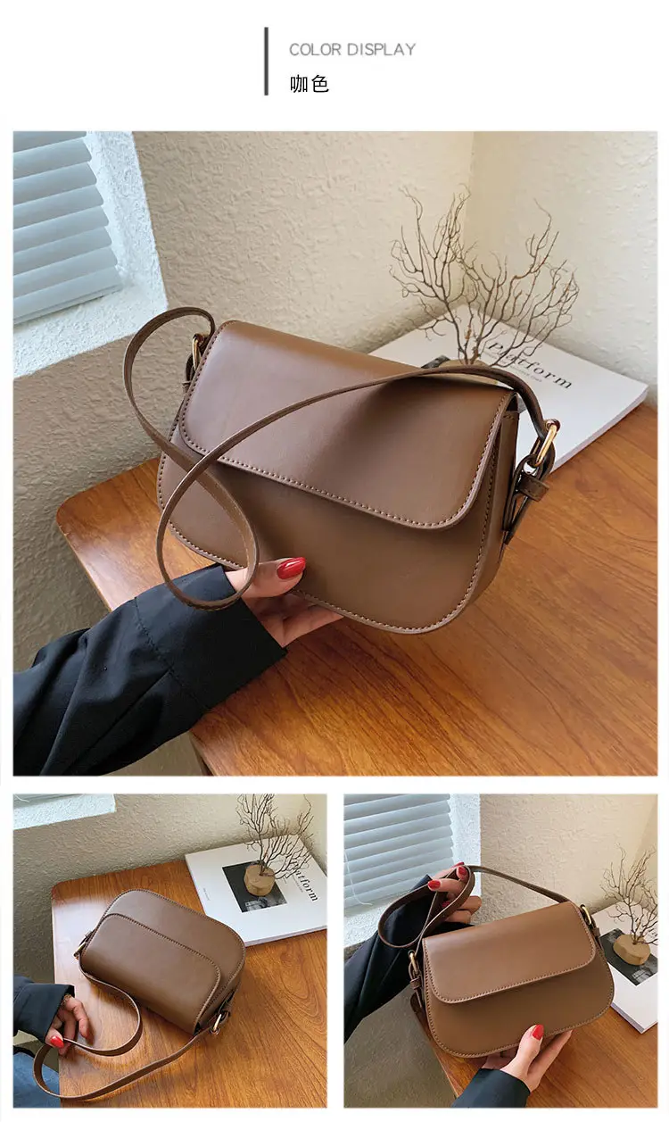 2025 Korean Style Small Square Bag Women's Beige Leather Crossbody — feature 14