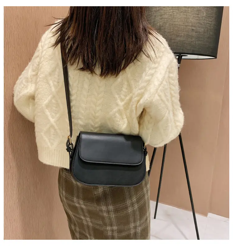 2025 Korean Style Small Square Bag Women's Beige Leather Crossbody — feature 24