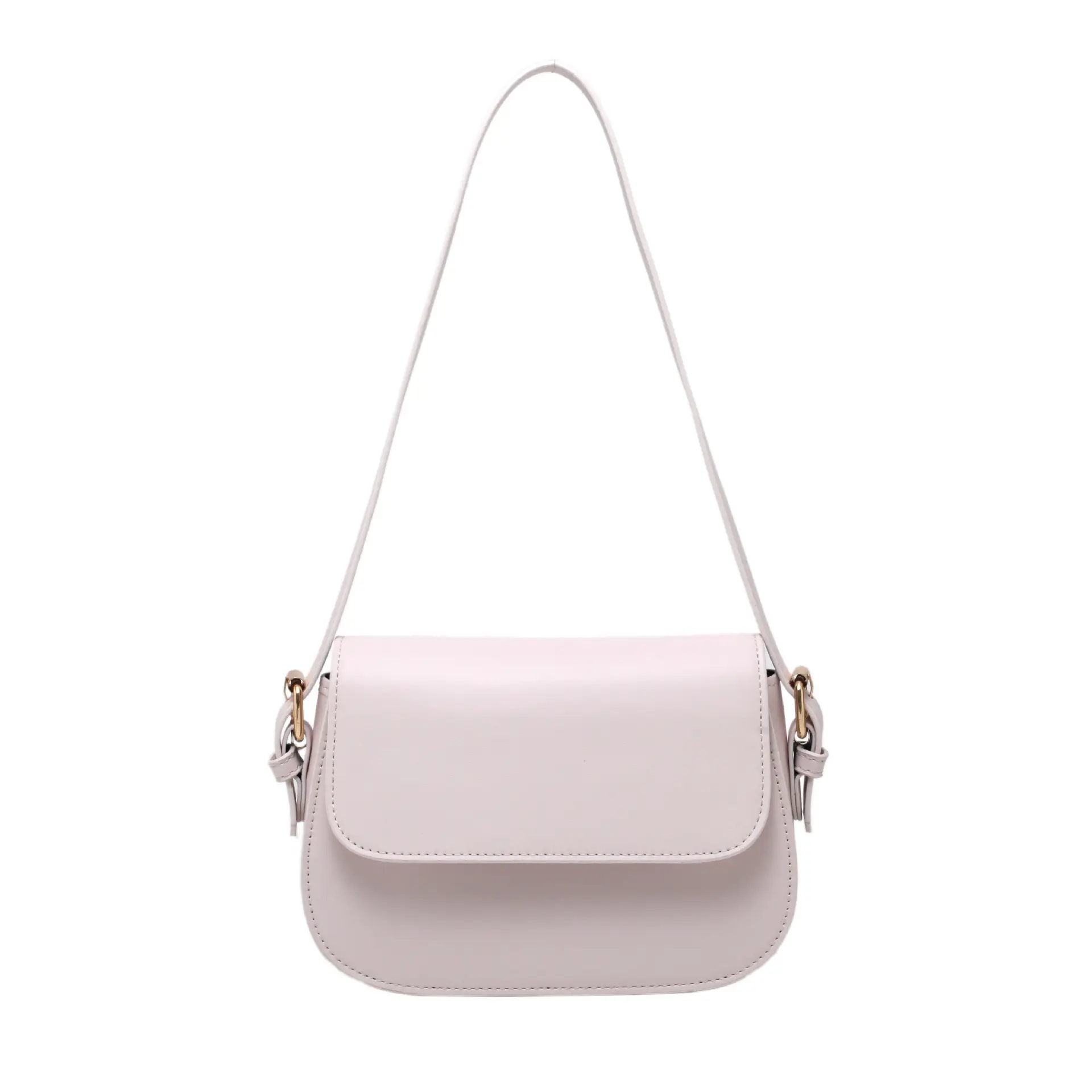2025 Korean Style Small Square Bag Women's Beige Leather Crossbody - Image 2