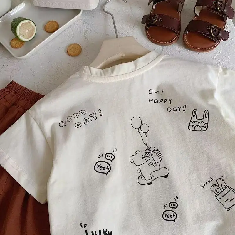 Girls Cotton Graphic T-Shirt with Happy Design — feature 5