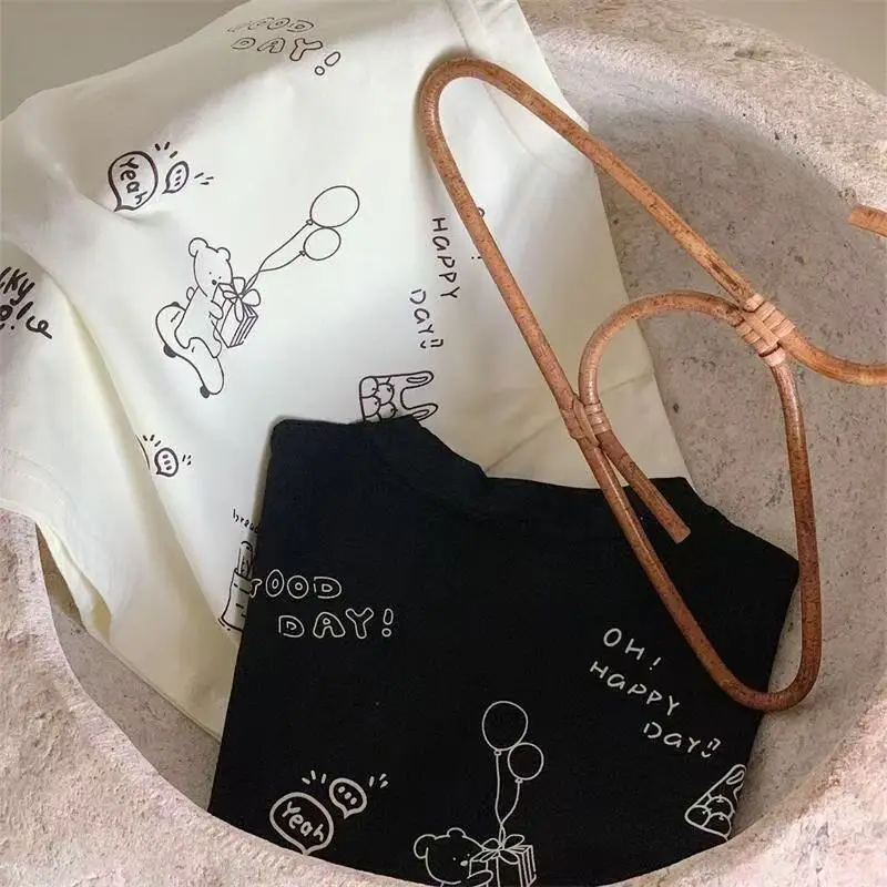 Girls Cotton Graphic T-Shirt with Happy Design — feature 9