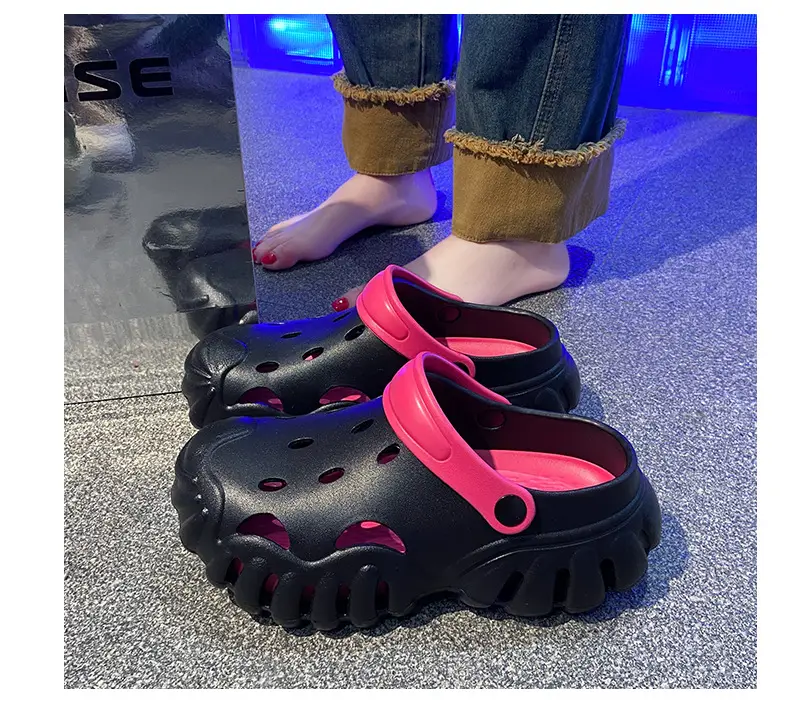 Summer New Style Hole Shoes EVA Thick Sole Height Increasing Sandals Couple Men's and Women's Sports Outwear Slippers Sandals — feature 12