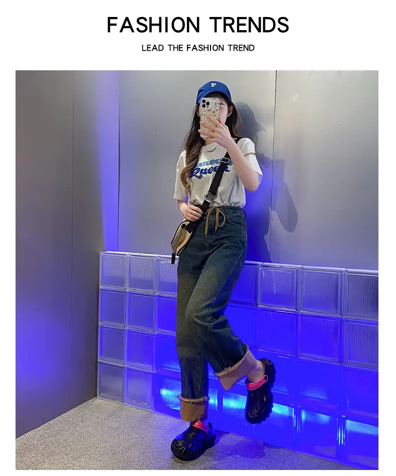 Summer New Style Hole Shoes EVA Thick Sole Height Increasing Sandals Couple Men's and Women's Sports Outwear Slippers Sandals — feature 13