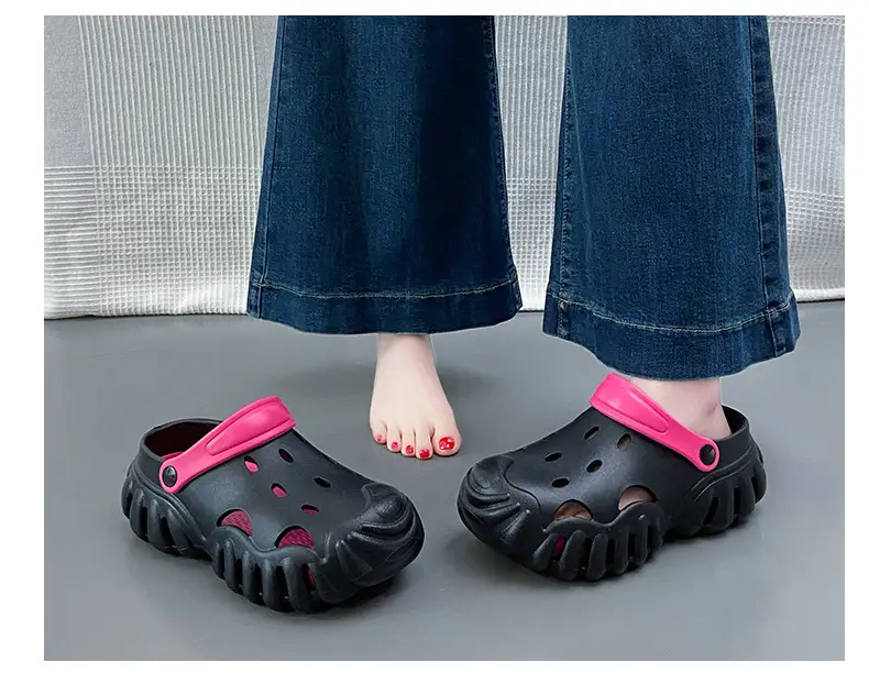 Summer New Style Hole Shoes EVA Thick Sole Height Increasing Sandals Couple Men's and Women's Sports Outwear Slippers Sandals — feature 15