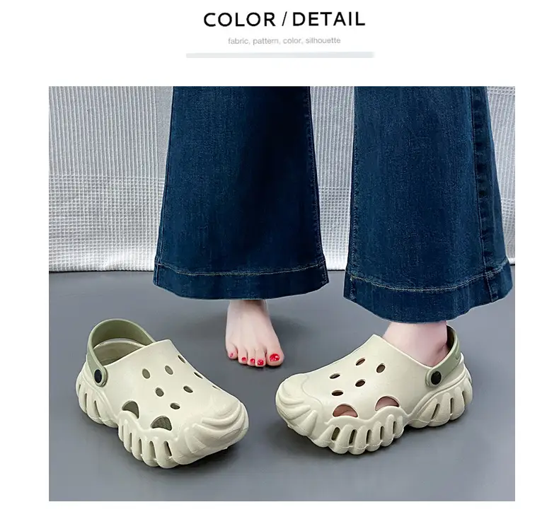 Summer New Style Hole Shoes EVA Thick Sole Height Increasing Sandals Couple Men's and Women's Sports Outwear Slippers Sandals — feature 22