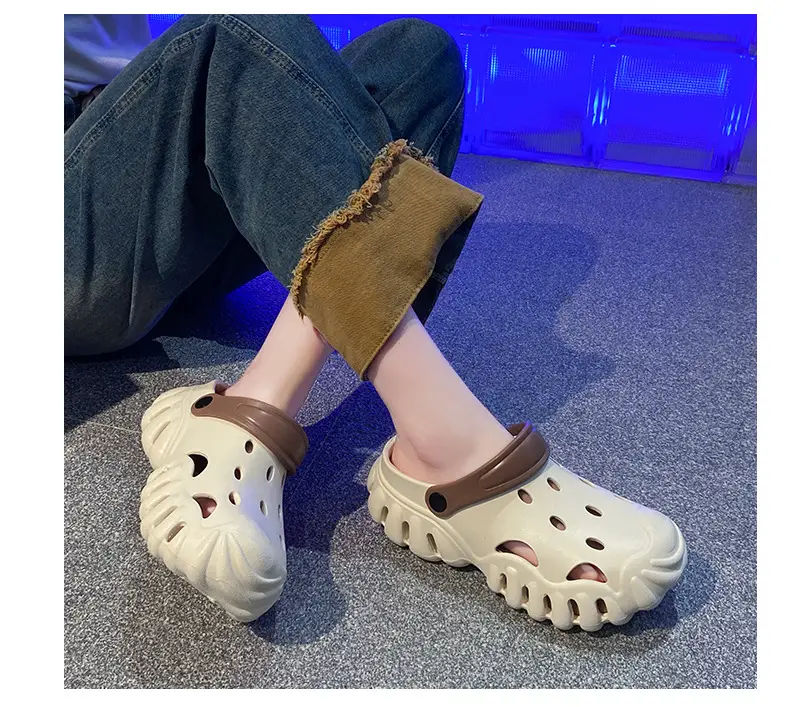 Summer New Style Hole Shoes EVA Thick Sole Height Increasing Sandals Couple Men's and Women's Sports Outwear Slippers Sandals — feature 26
