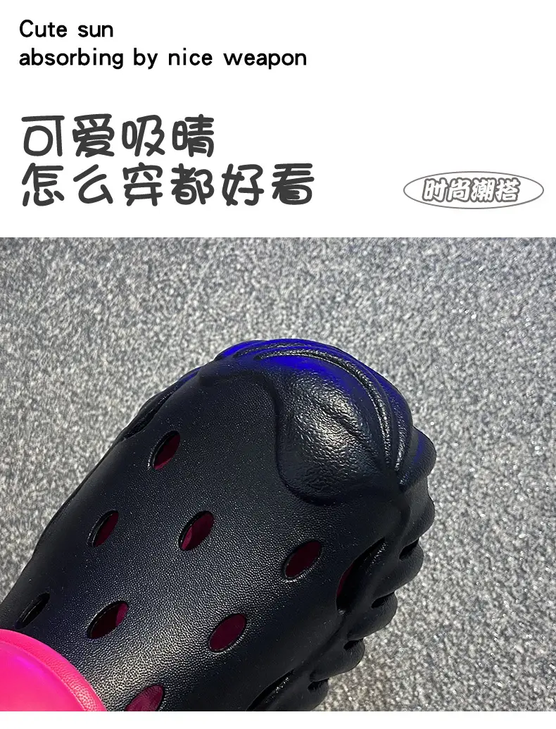 Summer New Style Hole Shoes EVA Thick Sole Height Increasing Sandals Couple Men's and Women's Sports Outwear Slippers Sandals — feature 5
