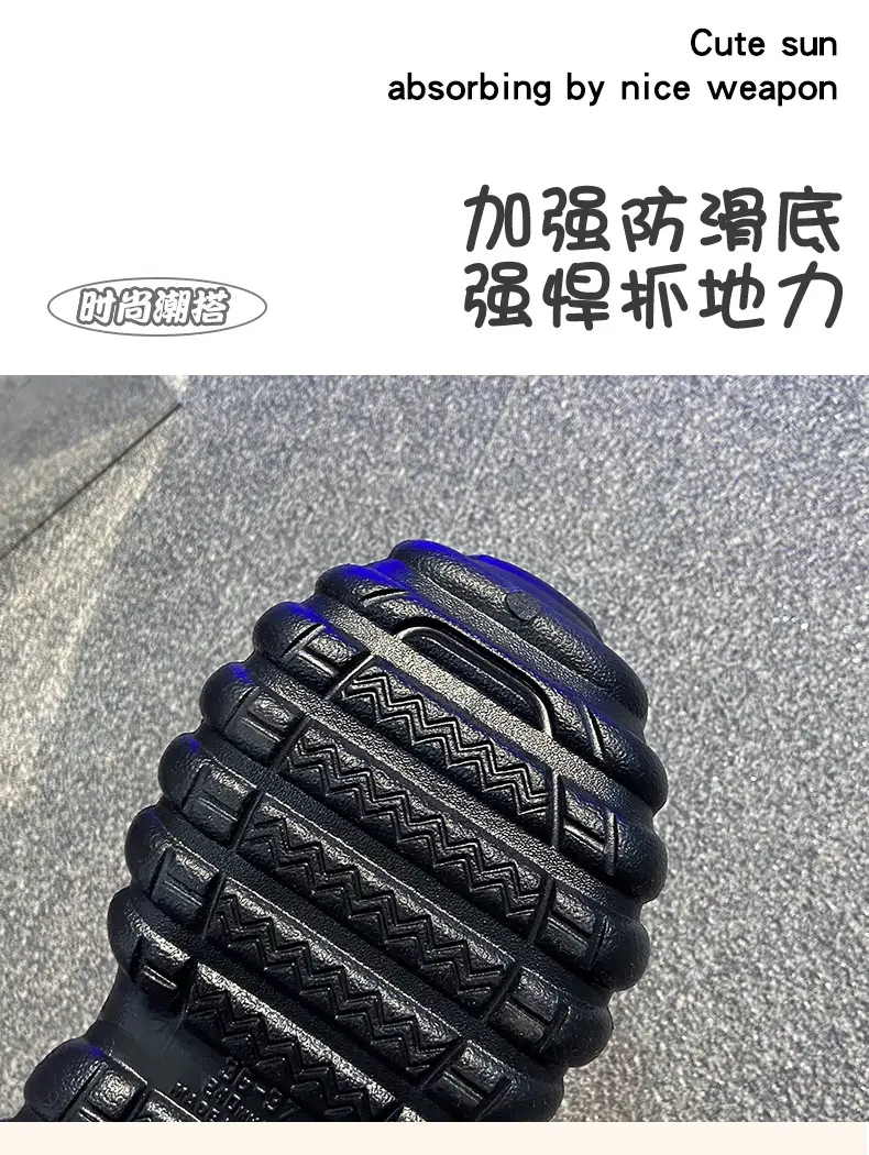 Summer New Style Hole Shoes EVA Thick Sole Height Increasing Sandals Couple Men's and Women's Sports Outwear Slippers Sandals — feature 8