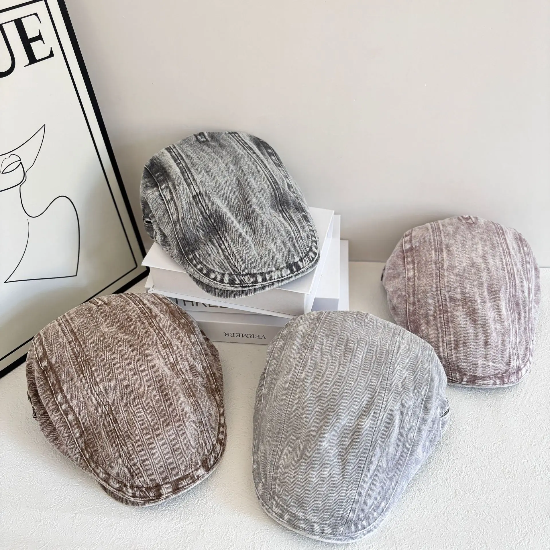 Vintage Denim Washed Baseball Cap for Men