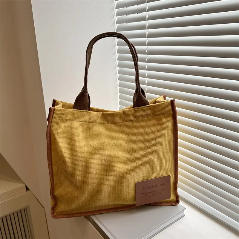 Black Canvas Literary Satchel Tote Bag Large Capacity - Image 10