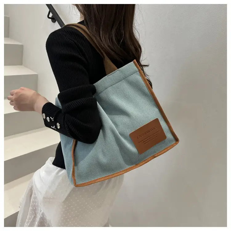 Black Canvas Literary Satchel Tote Bag Large Capacity — feature 22
