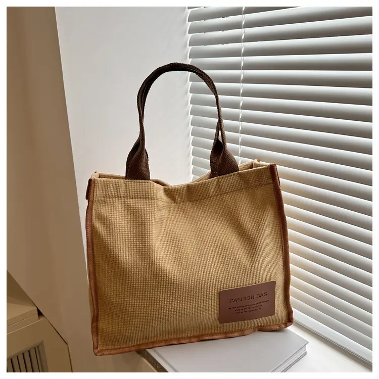 Black Canvas Literary Satchel Tote Bag Large Capacity — feature 32