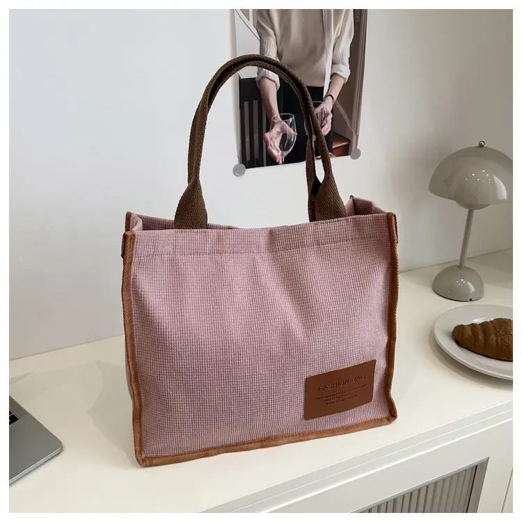 Black Canvas Literary Satchel Tote Bag Large Capacity — feature 34