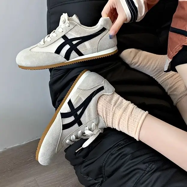 Women Pink Suede Casual Sneakers Spring 2025 - Image 6