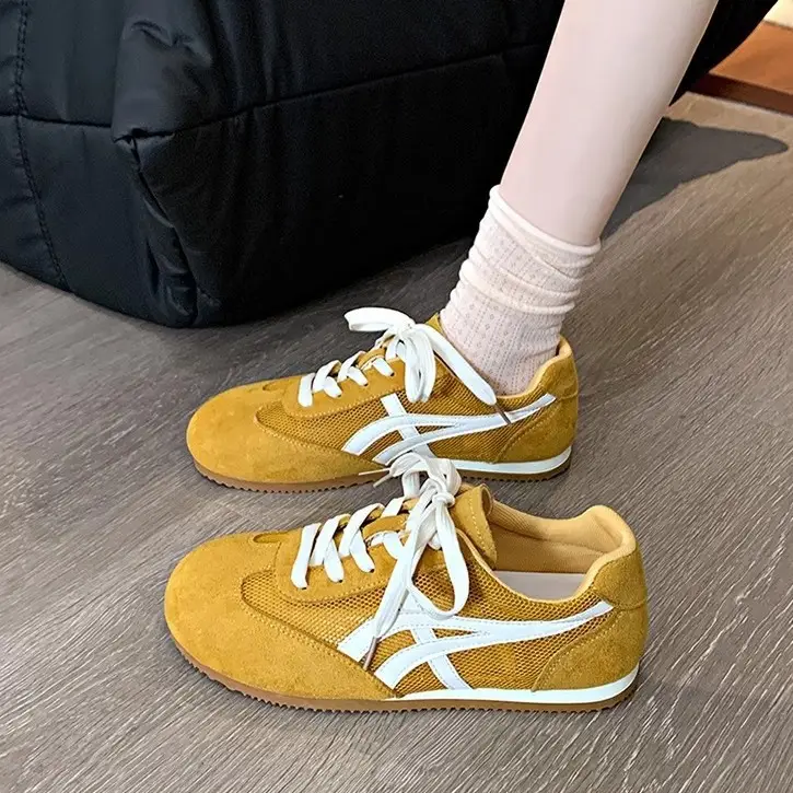 Women Pink Suede Casual Sneakers Spring 2025 - Image 7