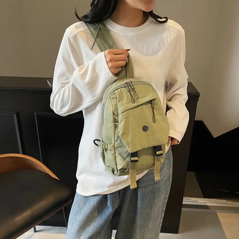 Purple Japanese Style Unisex Crossbody Backpack - Image 7