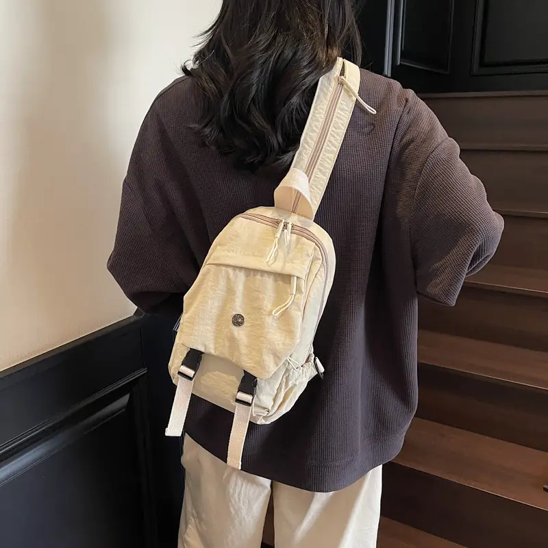 Purple Japanese Style Unisex Crossbody Backpack - Image 8