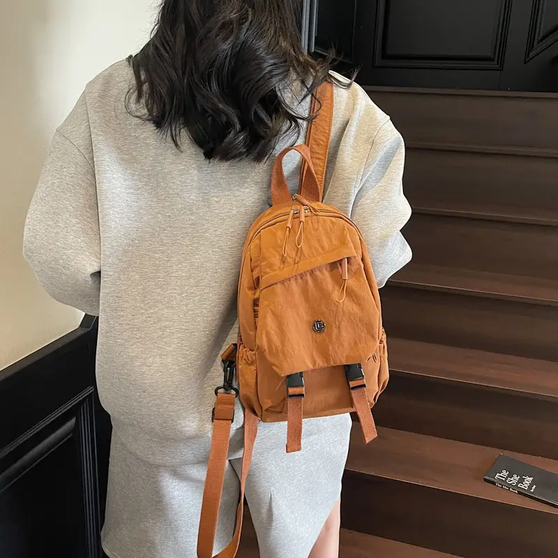 Purple Japanese Style Unisex Crossbody Backpack - Image 9