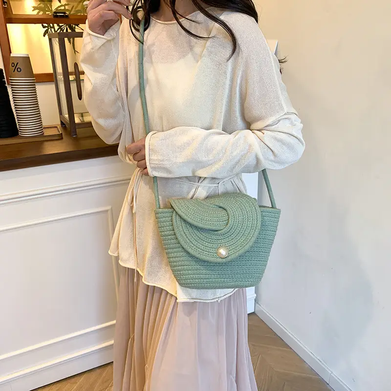 Light Blue Crochet Crossbody Bag for Women — feature 25