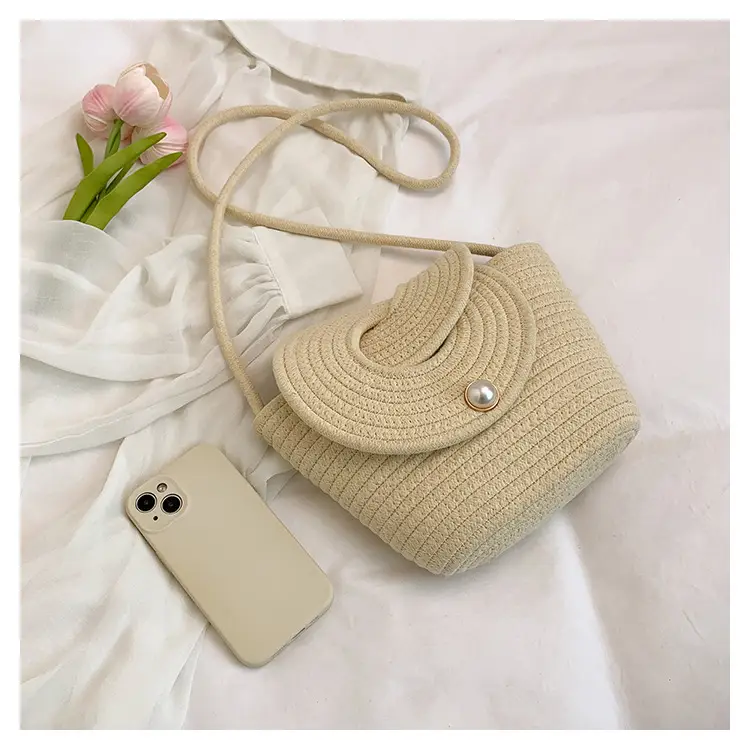 Light Blue Crochet Crossbody Bag for Women — feature 6