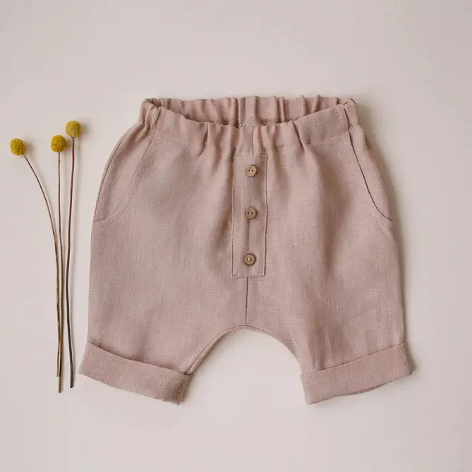 Kids Linen Short Sleeve T-Shirt Pure Color - Image 7