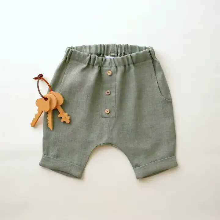 Kids Linen Short Sleeve T-Shirt Pure Color - Image 4