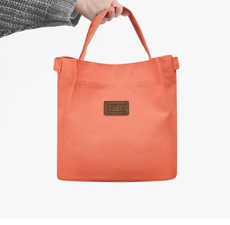 Orange One-Shoulder Crossbody Lunch Bag with Magnetic Seal — feature 11