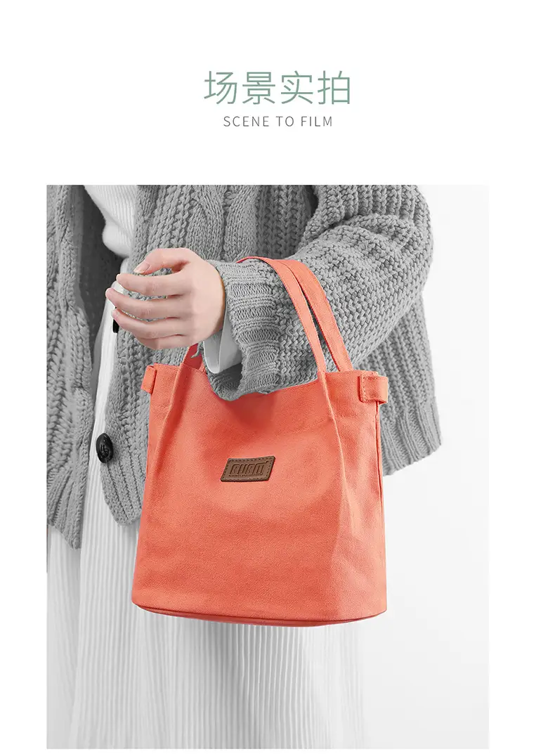 Orange One-Shoulder Crossbody Lunch Bag with Magnetic Seal — feature 21