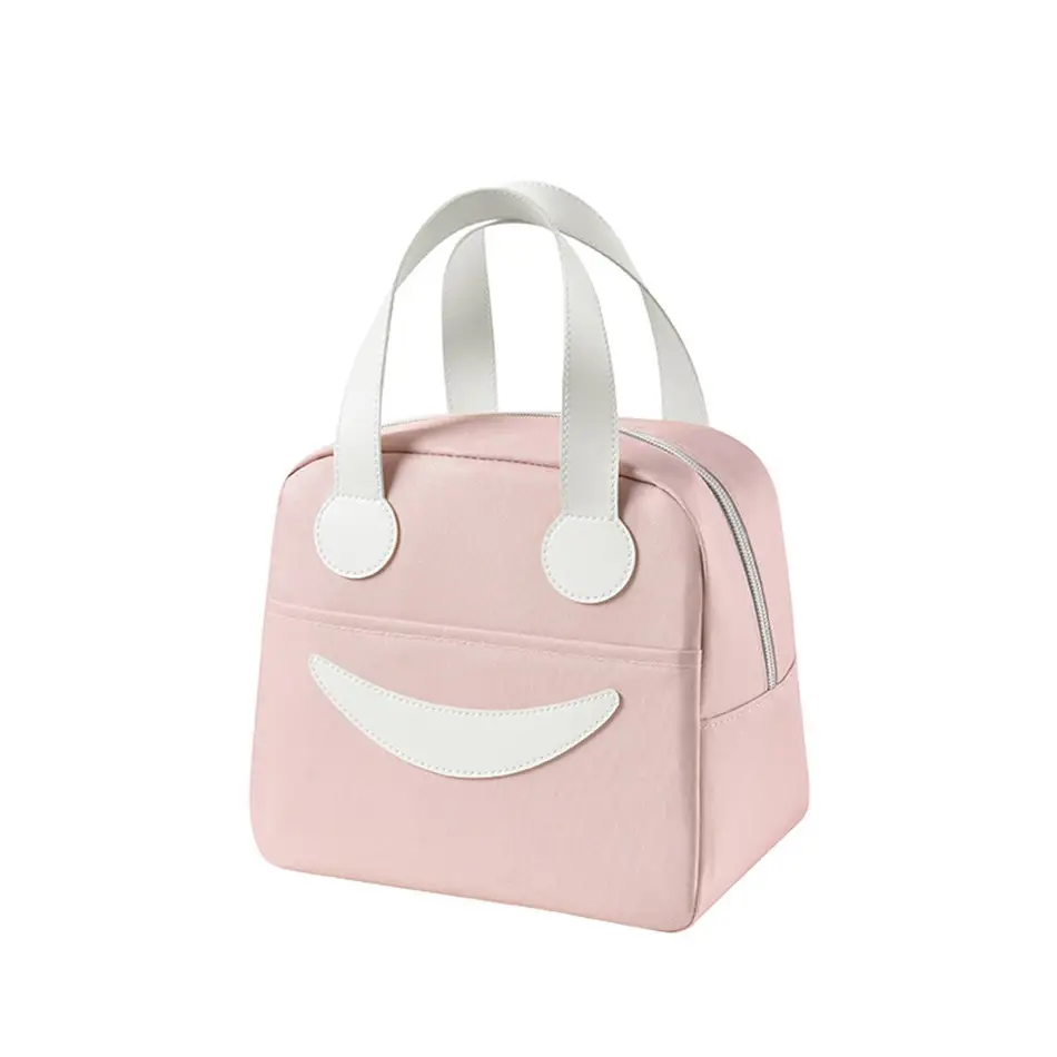 Orange One-Shoulder Crossbody Lunch Bag with Magnetic Seal