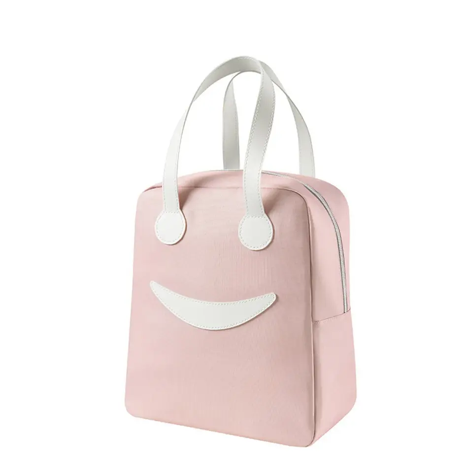 Orange One-Shoulder Crossbody Lunch Bag with Magnetic Seal