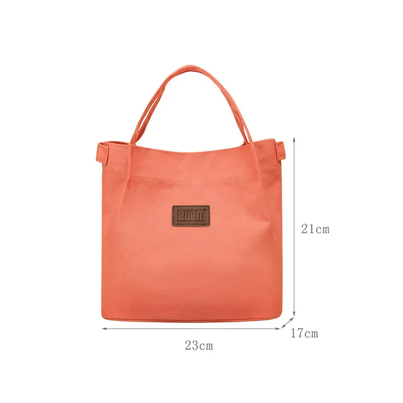 Orange One-Shoulder Crossbody Lunch Bag with Magnetic Seal