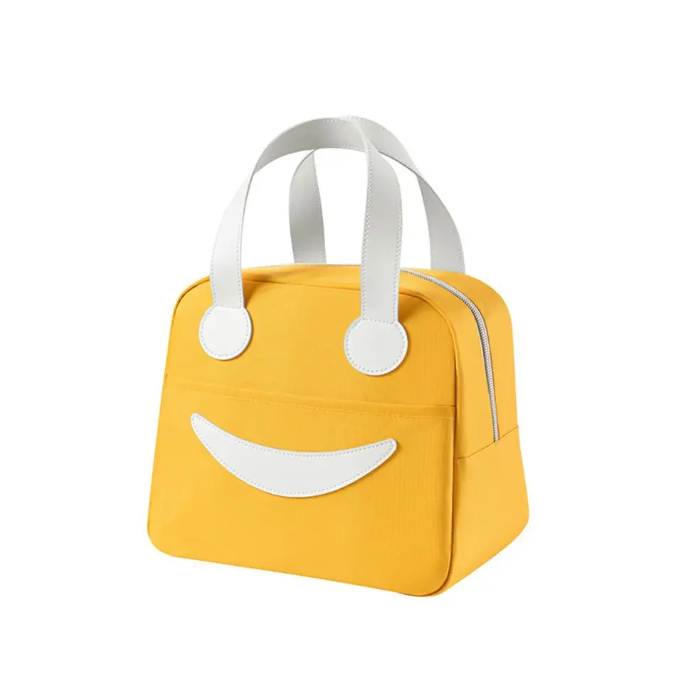 Orange One-Shoulder Crossbody Lunch Bag with Magnetic Seal