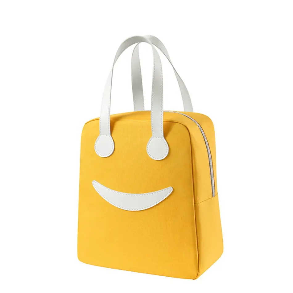 Orange One-Shoulder Crossbody Lunch Bag with Magnetic Seal