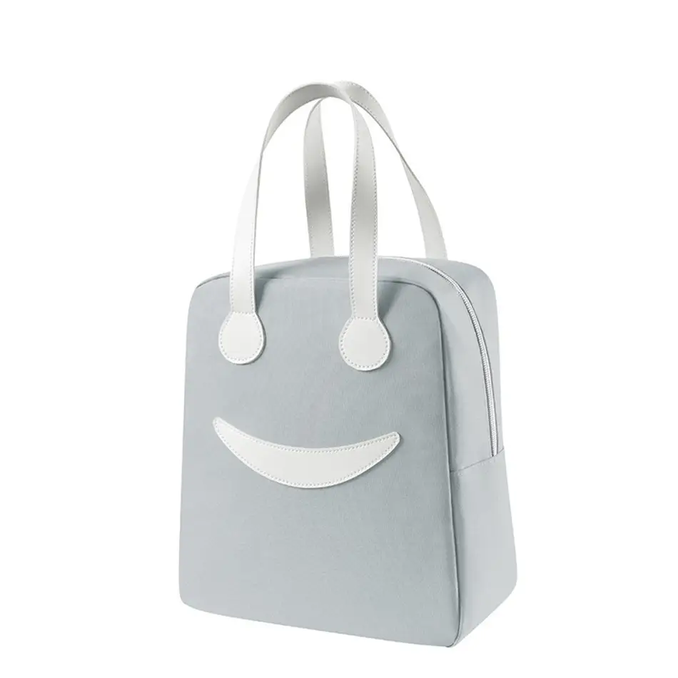 Orange One-Shoulder Crossbody Lunch Bag with Magnetic Seal