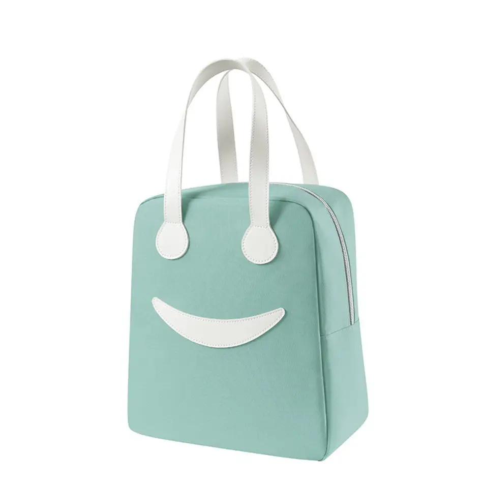 Orange One-Shoulder Crossbody Lunch Bag with Magnetic Seal