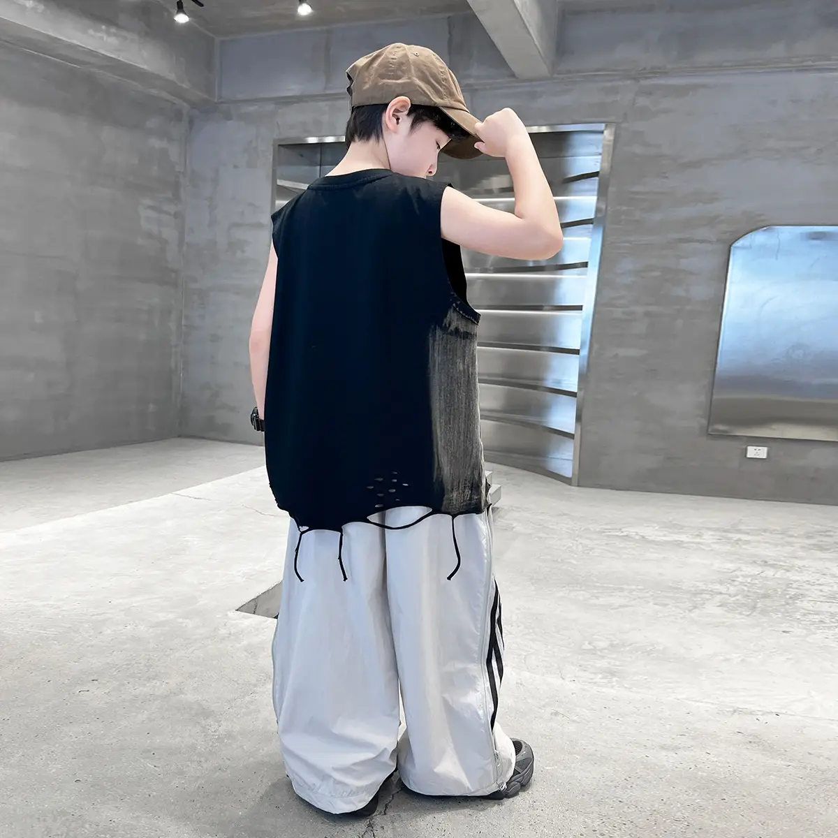 Summer Sleeveless Vest for Boys Black Gray Casual Wear - Image 5