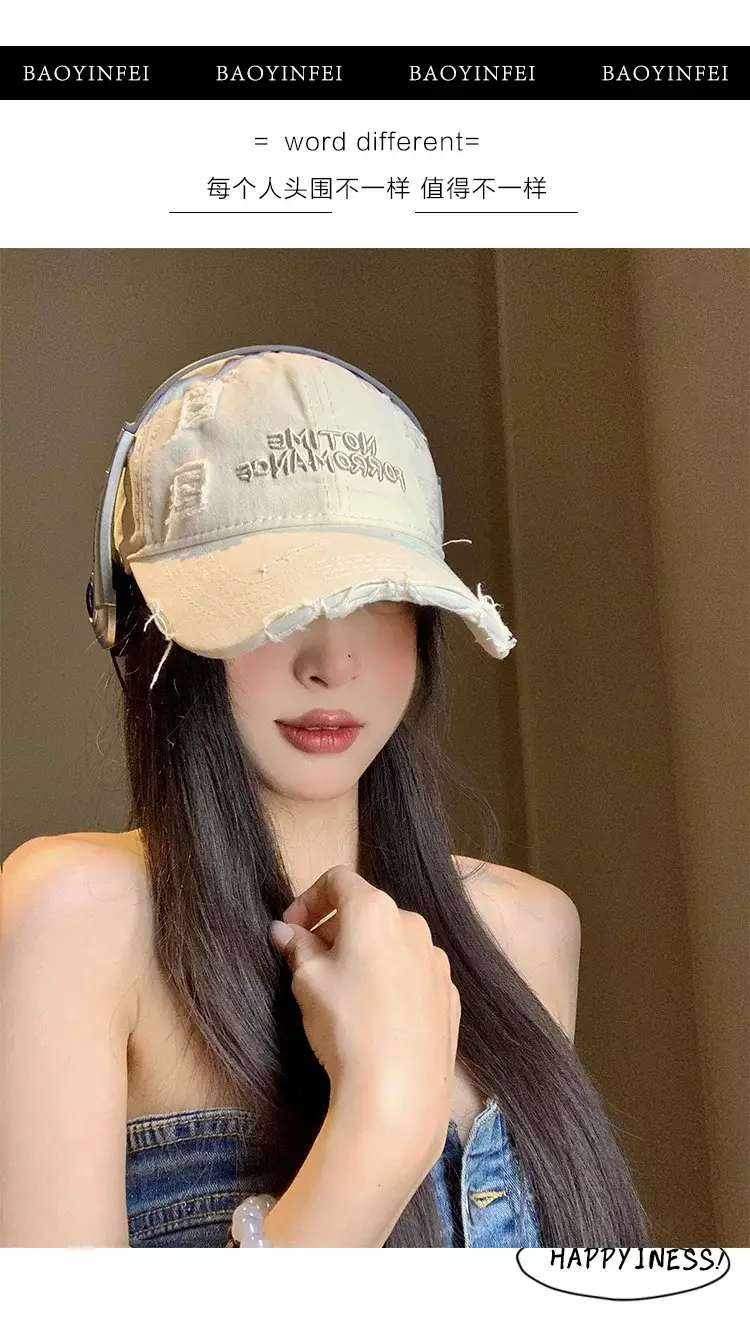 Women Korean-style Hole Baseball Cap Wide Brim — feature 6