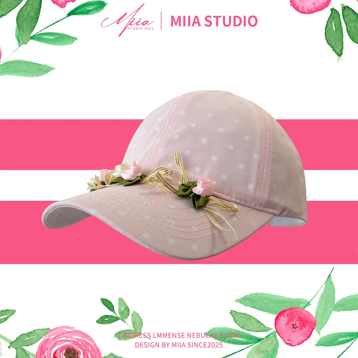 Women's Black Polka Dot Bow Cap Spring Summer Thin Breathable - Image 4