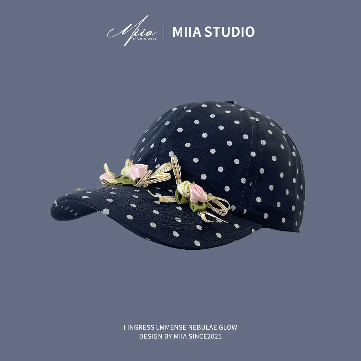 Women's Black Polka Dot Bow Cap Spring Summer Thin Breathable - Image 6