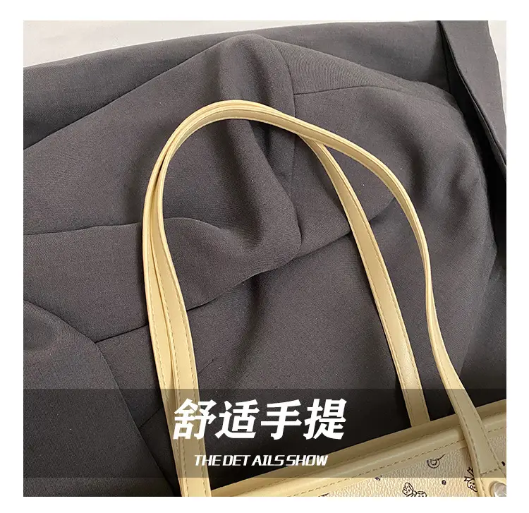 Women New Niche Tan Shoulder Tote Bag with Teddy Bear — feature 4